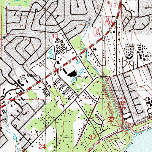 Topographic Map of WAYR-AM (Orange Park), FL