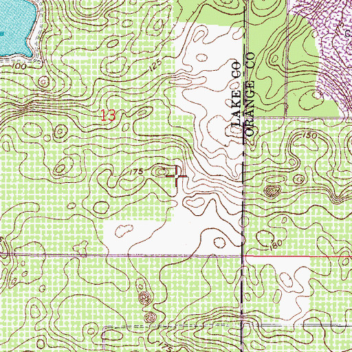 Topographic Map of WWNZ-AM (Orlando), FL
