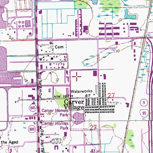 Topographic Map of WJNO-AM (Pompano Beach), FL