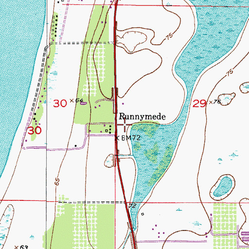 Topographic Map of WNZQ-AM (Saint Cloud), FL
