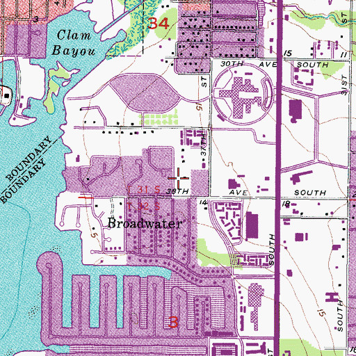 Topographic Map of WRXB-AM (Saint Petersburg Beach), FL