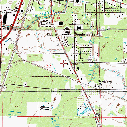 Topographic Map of WEAG-AM (Starke), FL