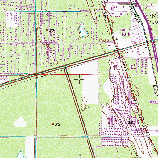 Topographic Map of WAXE-AM (Vero Beach), FL
