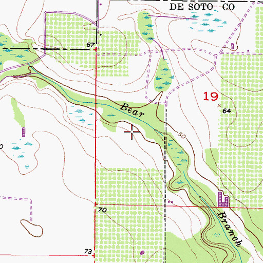 Topographic Map of WXKT-FM (Arcadia), FL
