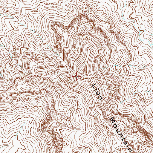 Topographic Map of Lion Mountain, AZ