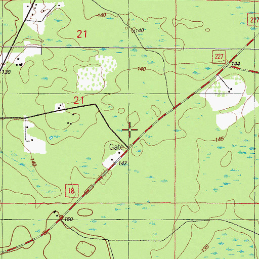 Topographic Map of WYFB-FM (Gainesville), FL