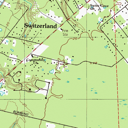 Topographic Map of WZAZ-FM (Green Cove Springs), FL