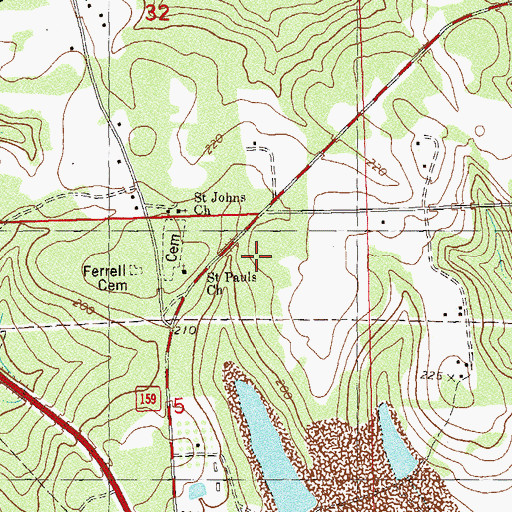 Topographic Map of WMLO-FM (Havana), FL