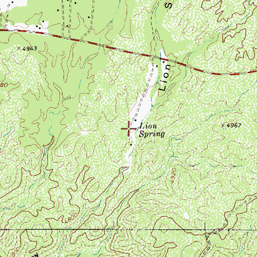 Topographic Map of Lion Spring, AZ