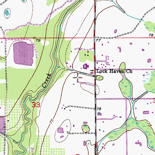 Topographic Map of WOOG-FM (Kissimmee), FL