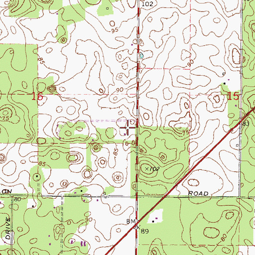 Topographic Map of WOLR-FM (Lake City), FL