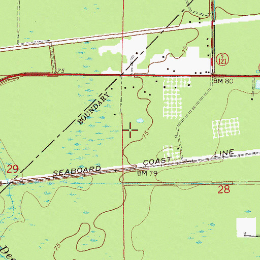 Topographic Map of WJXR-FM (Macclenny), FL