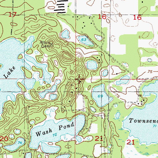 Topographic Map of WGSG-FM (Mayo), FL