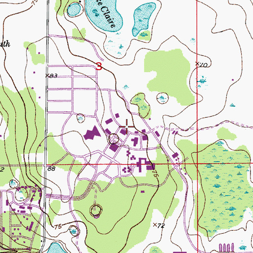 Topographic Map of WUCF-FM (Orlando), FL