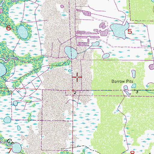 Topographic Map of WQOL-FM (Solana), FL