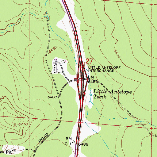 Topographic Map of Little Antelope Interchange, AZ