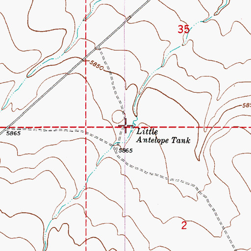 Topographic Map of Little Antelope Tank, AZ