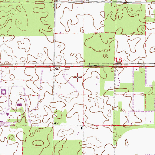 Topographic Map of WCWB-FM (Trenton), FL