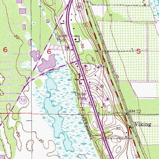 Topographic Map of WAVW-FM (Vero Beach), FL