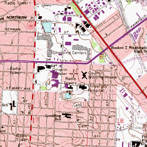Topographic Map of WSRE-TV (Pensacola), FL