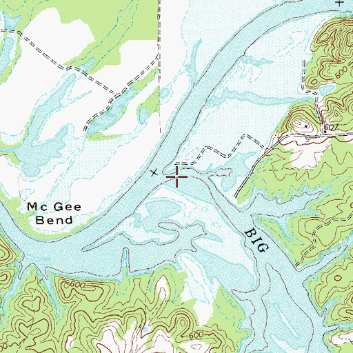 Topographic Map of Big Cedar Creek, GA