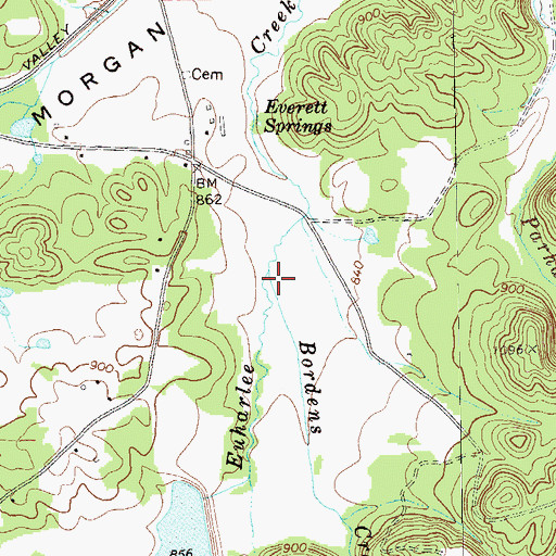 Topographic Map of Bordens Creek, GA