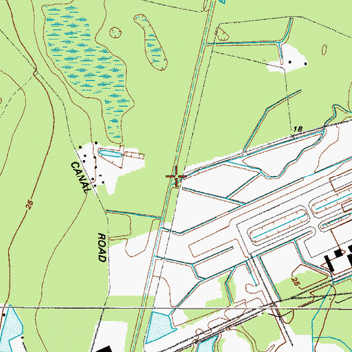 Topographic Map of Brunswick-Altamaha Canal, GA