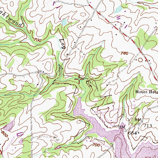 Topographic Map of Little Lightwood Log Creek, GA