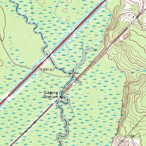 Topographic Map of Little Satilla Creek, GA