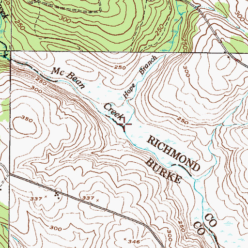 Topographic Map of New Hope Branch, GA
