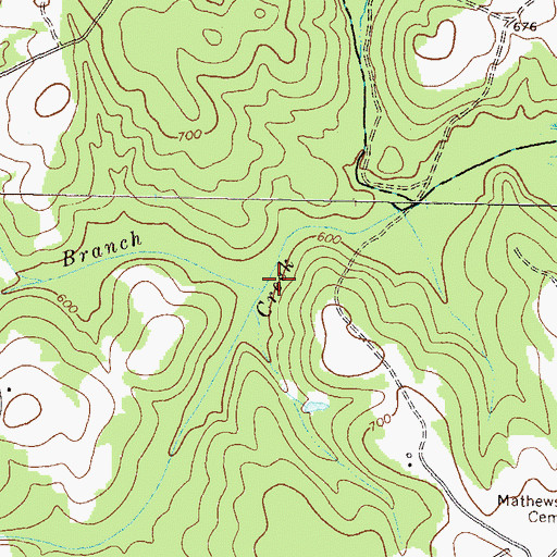 Topographic Map of Sulphur Spring Branch, GA