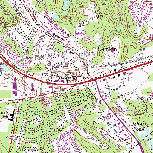 Topographic Map of Abilene Church, GA