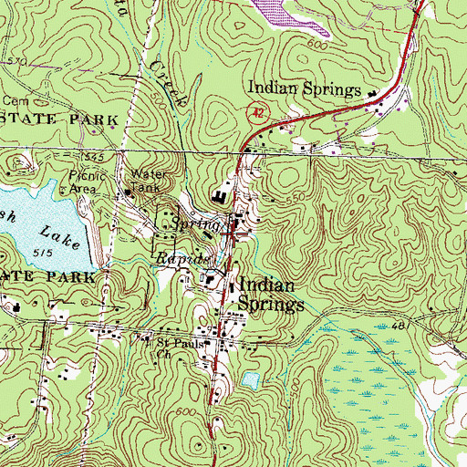 Topographic Map of Aboothlacoosta Creek, GA