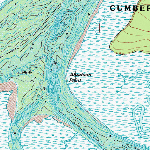 Topographic Map of Abraham Point, GA