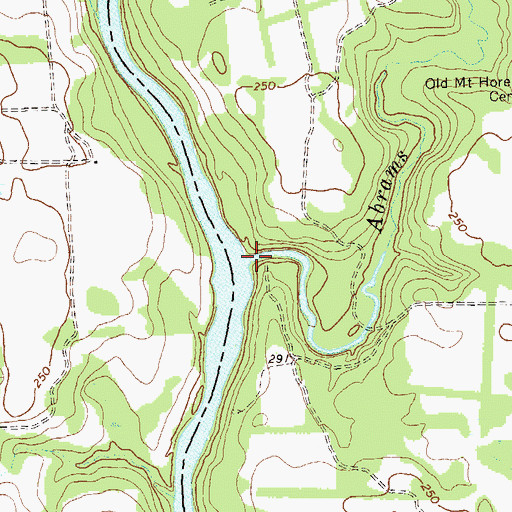 Topographic Map of Abrams Creek, GA