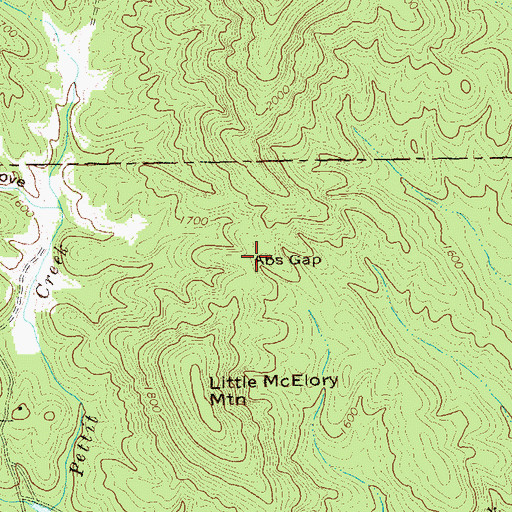 Topographic Map of Abs Gap, GA
