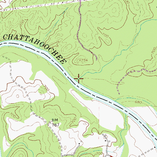 Topographic Map of Acorn Creek, GA