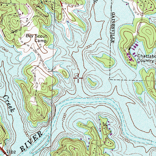 Topographic Map of Ada Creek, GA