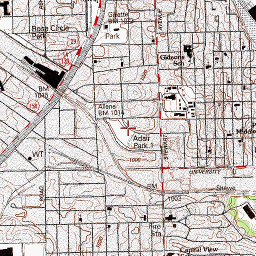 Topographic Map of Adair Park, GA