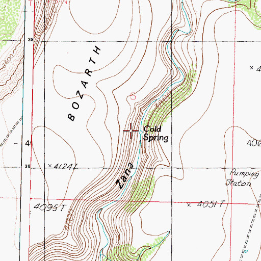 Topographic Map of Cold Spring, AZ