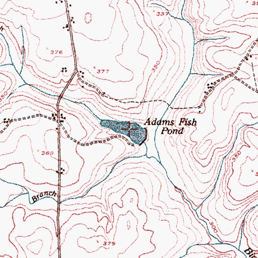 Topographic Map of Adams Fish Pond, GA