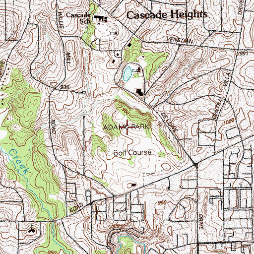 Topographic Map of Adams Park, GA