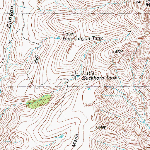 Topographic Map of Bloody Canyon Tank, AZ