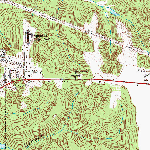 Topographic Map of Aimwell Church, GA