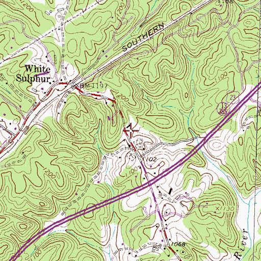 Topographic Map of Air Line School, GA