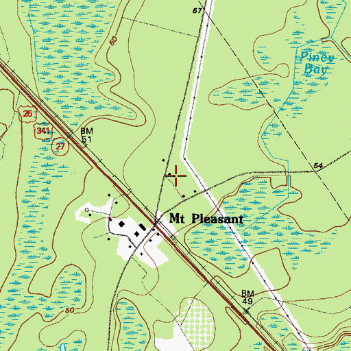 Topographic Map of Akin Church, GA