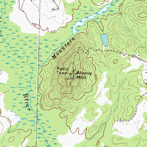 Topographic Map of Alcovy Mountain, GA