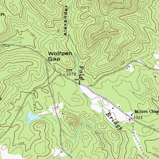 Topographic Map of Alexander Hollow, GA