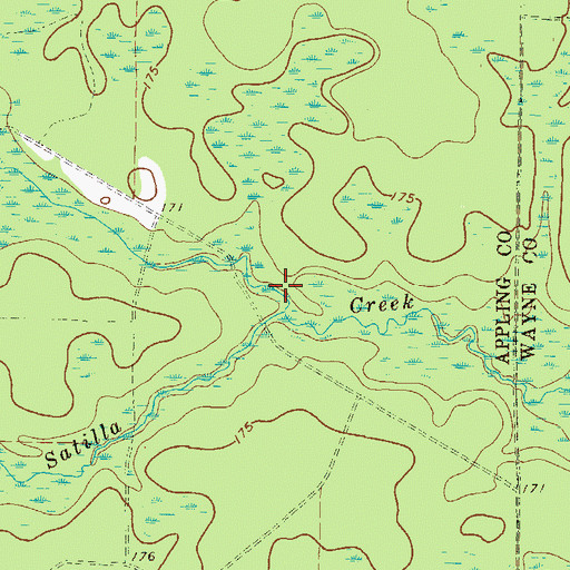 Topographic Map of Alisons Creek, GA