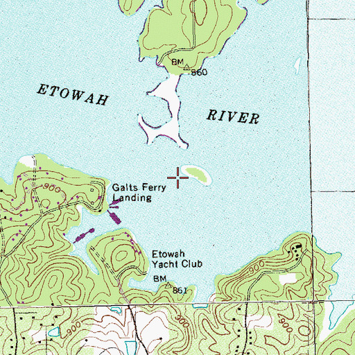 Topographic Map of Allatoona Lake, GA